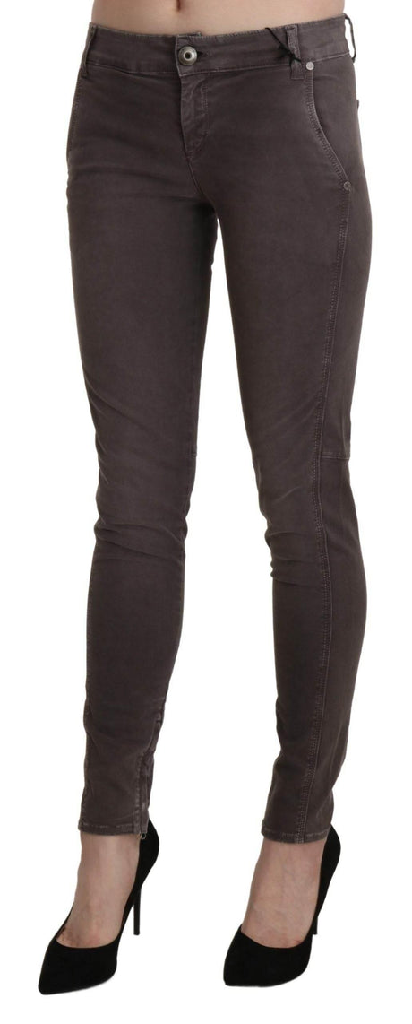 Ermanno Scervino Brown Low Waist Skinny Slim Trouser Cotton Jeans - Hilstor