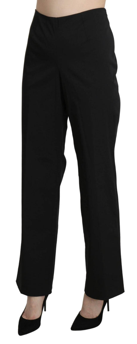 BENCIVENGA Black High Waist Straight Dress Trouser Pants - Hilstor