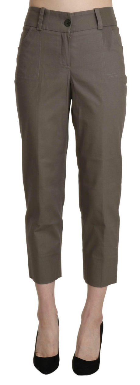 BENCIVENGA Gray High Waist Cropped Dress Trouser Pants - Hilstor