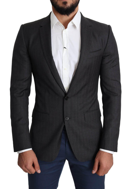Dolce & Gabbana Black Wool Single Breasted Coat MARTINI Blazer - Hilstor
