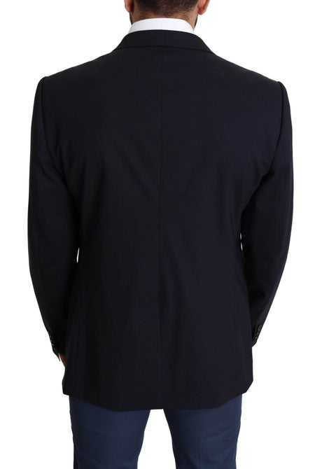 Dolce & Gabbana Black Wool Stretch Men Coat MARTINI Blazer - Hilstor