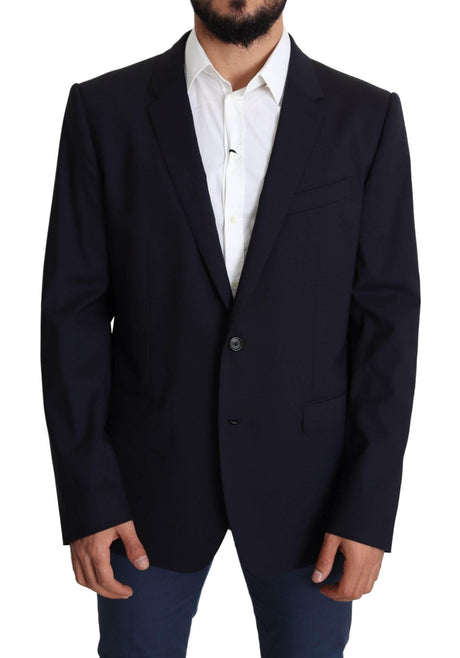 Dolce & Gabbana Black Wool Stretch Men Coat MARTINI Blazer - Hilstor