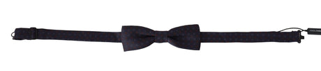Dolce & Gabbana Gray Pattern Silk Adjustable Neck Papillon Bow Tie - Hilstor