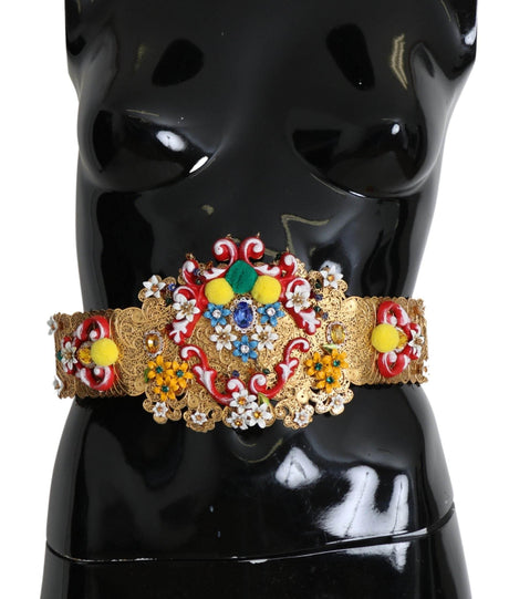Dolce & Gabbana multicolor Embellished Floral Crystal Wide Waist Belt - Hilstor