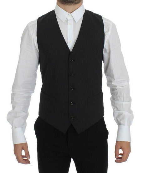Dolce & Gabbana Gray Wool Stretch Dress Blazer Vest - Hilstor