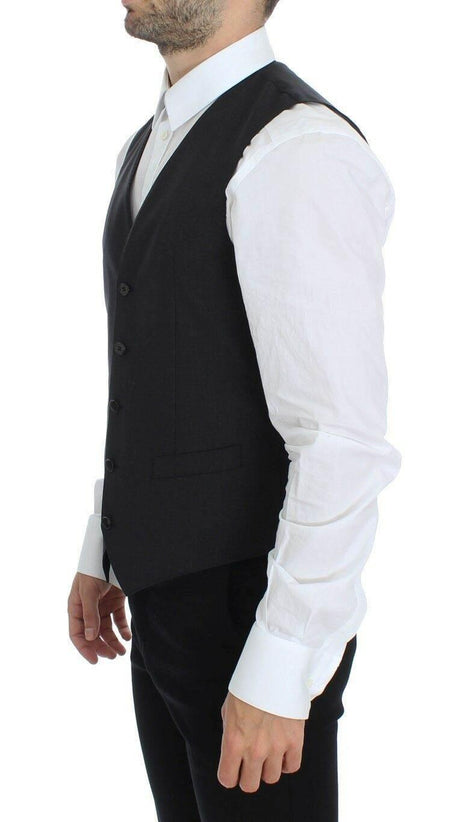 Dolce & Gabbana Gray Wool Stretch Dress Blazer Vest - Hilstor