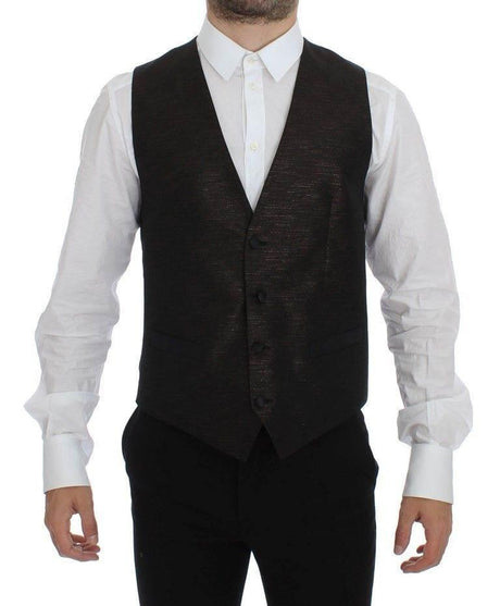 Dolce & Gabbana Black Wool Logo Dress Gilet Vest - Hilstor