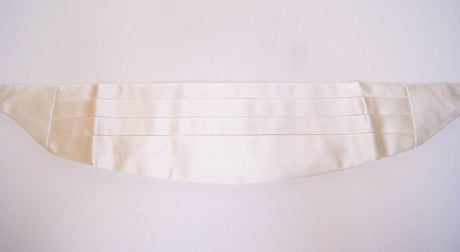 Dolce & Gabbana White Waist Tuxedo Smoking Belt Cummerbund - Hilstor
