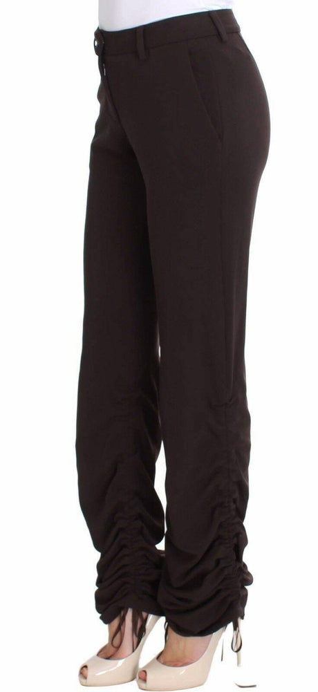 Ermanno Scervino Brown Stretch Casual Trousers Pants - Hilstor