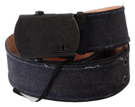 Ermanno Scervino Blue Leather Ratchet Buckle Belt - Hilstor