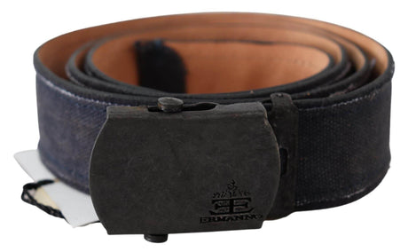 Ermanno Scervino Blue Leather Ratchet Buckle Belt - Hilstor