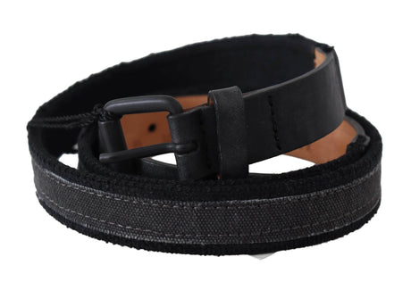 Ermanno Scervino Black Leather Logo Buckle Waist - Hilstor