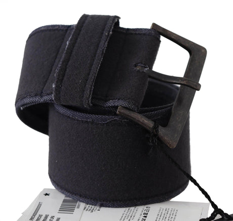 Ermanno Scervino Black Leather Wide Buckle Waist Luxury Belt - Hilstor