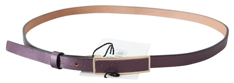 GF Ferre Gold Logo Buckle Waist Leather Skinny Belt - Hilstor