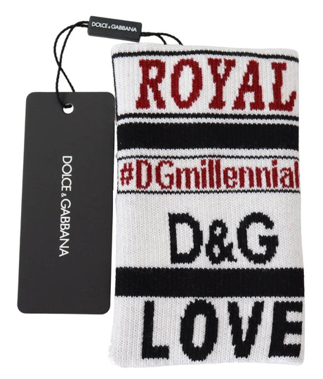 Dolce & Gabbana Multicolor Wool Knit D&G Love Wristband Wrap - Hilstor