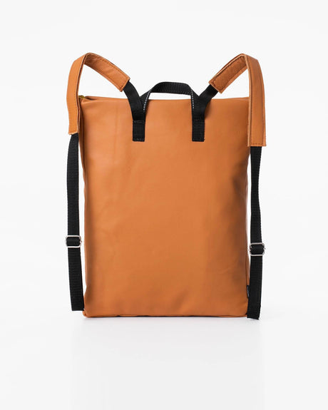 Barbara Leather Backpack – Calvados, Handmade & Eco-Friendly, Made in Europe | Laptop Compartment & Unique Design - Hilstor