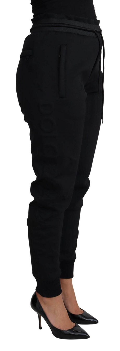 Dolce & Gabbana Black Polyester Neoprene Jogger Trouser Pants - Hilstor