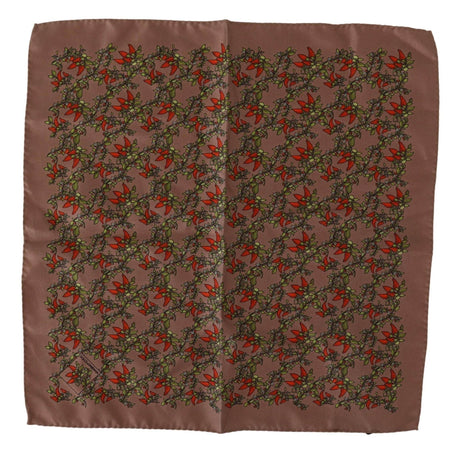 Dolce & Gabbana Brown Carrots Print Silk Handkerchief - Hilstor