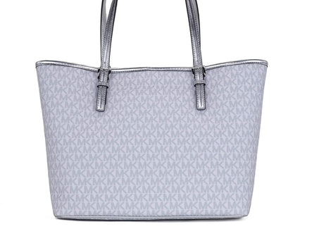 Michael Kors Jet Set Girls Print Medium Signature PVC Carryall Shoulder Tote Handbag (Bright White Multi) - Hilstor