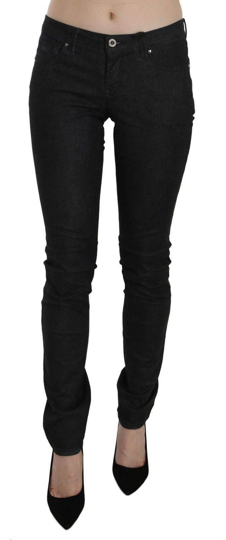 Costume National Black Low Waist Skinny Casual Denim Jeans - Hilstor