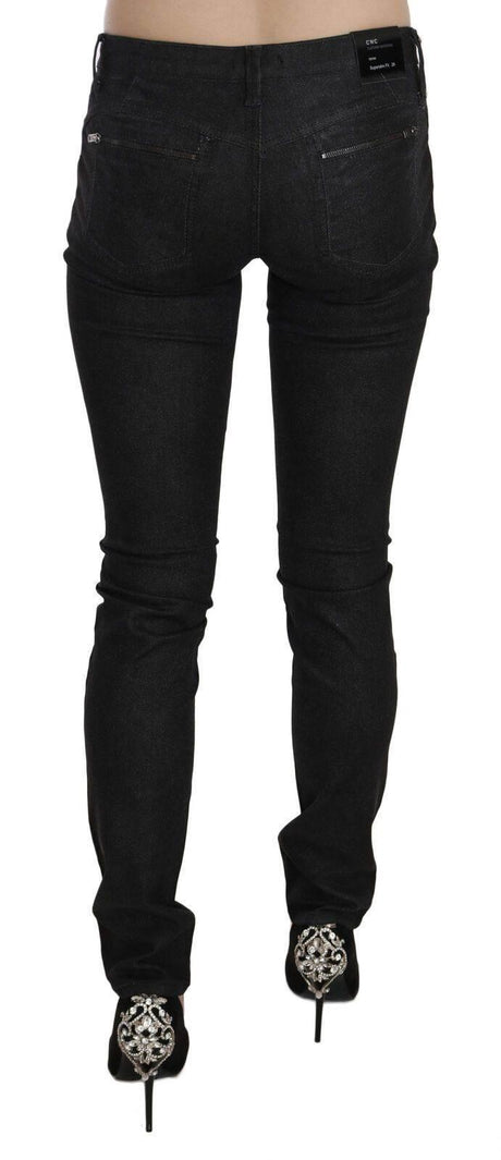 Costume National Black Low Waist Skinny Casual Denim Jeans - Hilstor