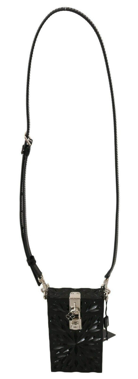 Dolce & Gabbana Black Crystal Plexiglass Cross Cigarette Case Holder - Hilstor