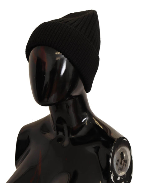 Dolce & Gabbana Black Wool Knit Women Winter Hat - Hilstor