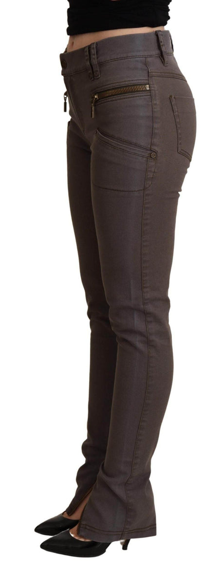 PLEIN SUD Brown Cotton Stretch Skinny Denim Jeans - Hilstor