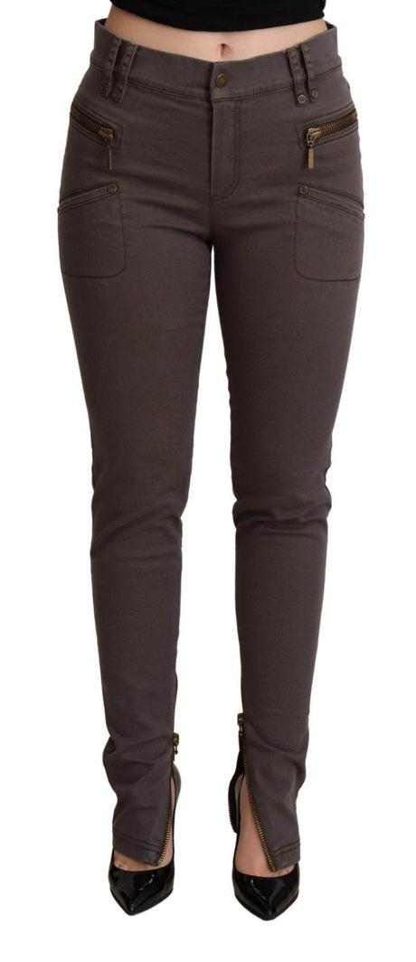 PLEIN SUD Brown Cotton Stretch Skinny Denim Jeans - Hilstor