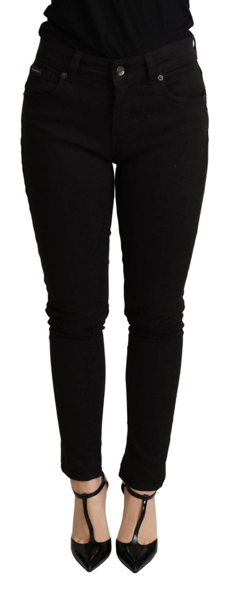 Dolce & Gabbana Black Skinny Denim Cotton Stretch Trouser - Hilstor