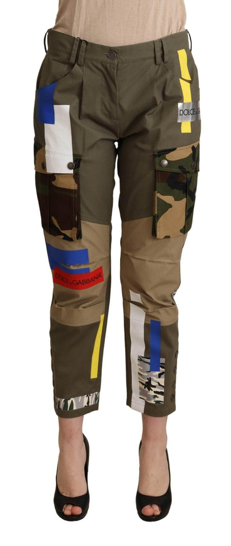 Dolce & Gabbana Green Military Cargo Trouser Cotton Pants - Hilstor