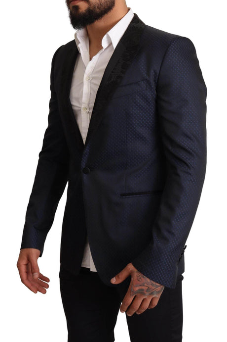 Dolce & Gabbana Blue Wool Slim Fit MARTINI Blazer Jacket - Hilstor