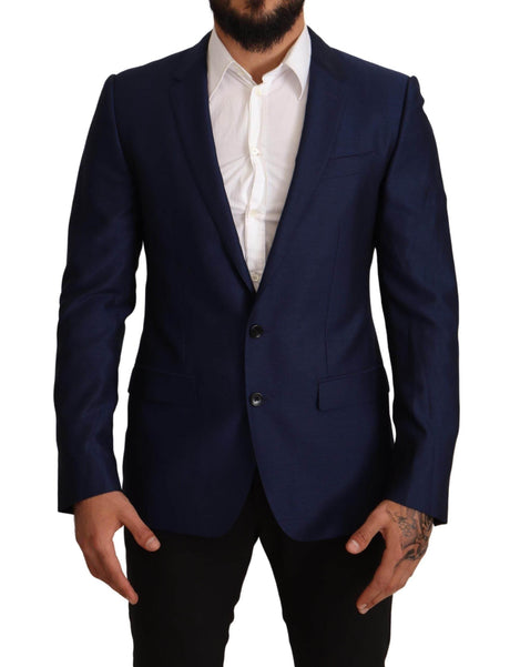 Dolce & Gabbana Navy Blue Slim Fit Jacket MARTINI Blazer - Hilstor