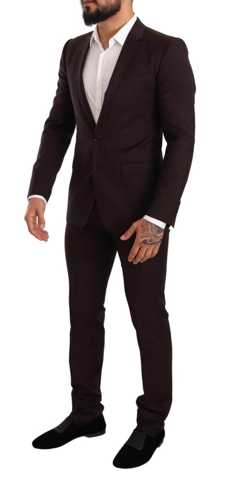 Dolce & Gabbana Bordeaux Wool MARTINI Slim Fit Suit - Hilstor