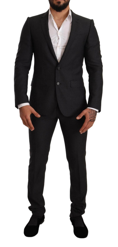Dolce & Gabbana Gray Wool MARTINI Slim Fit Set Suit - Hilstor