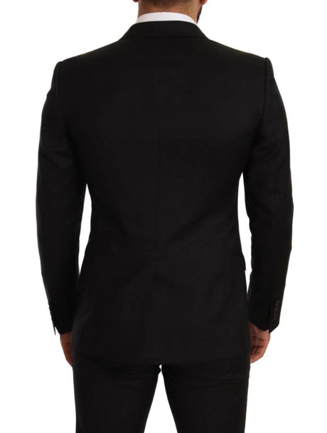 Dolce & Gabbana Black Check MARTINI SLIM FIT 2 Piece Suit - Hilstor