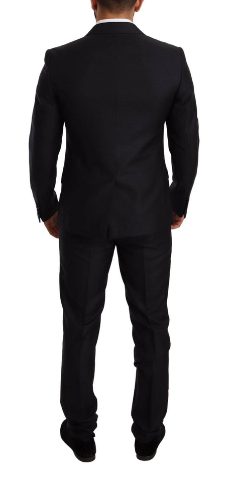 Dolce & Gabbana Blue Pattern MARTINI SLIM FIT 2 Piece Suit - Hilstor
