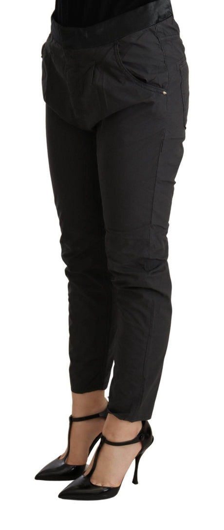 CYCLE Gray Mid Waist Slim Fit Skinny Cotton Trouser - Hilstor