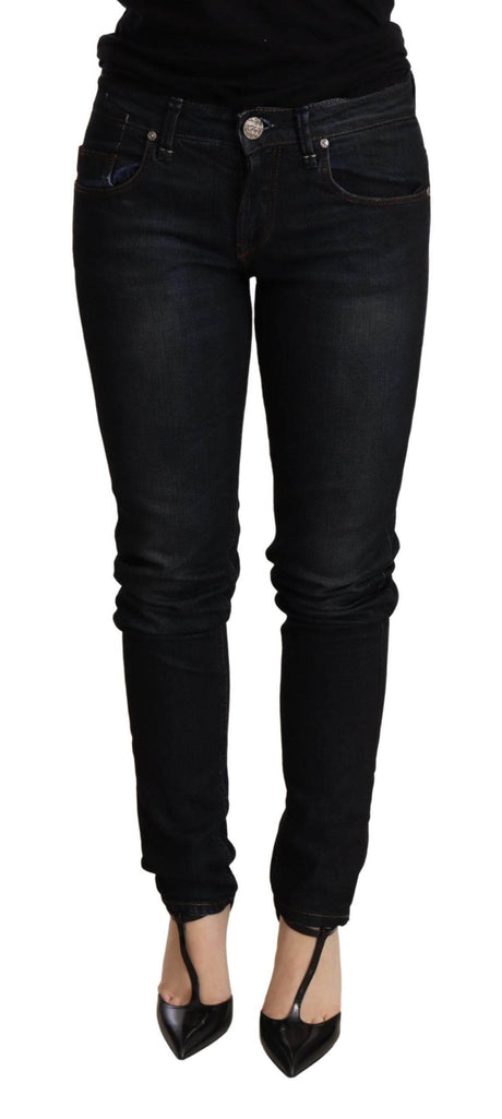 Acht Blue Washed Low Waist Skinny Denim Trouser - Hilstor