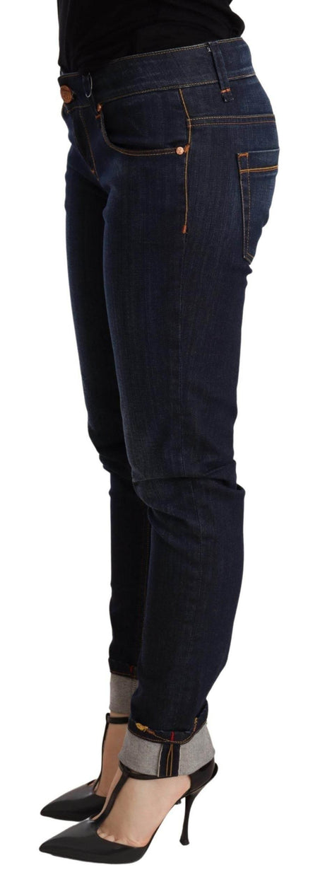 Acht Blue Washed Low Waist Skinny Denim Trouser - Hilstor