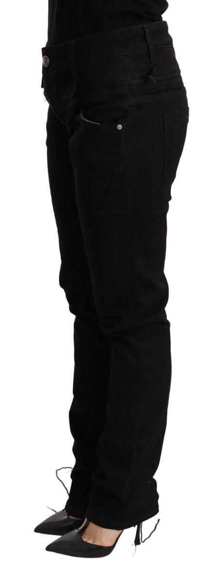 Acht Black Low Waist Skinny Denim Jeans Trouser - Hilstor