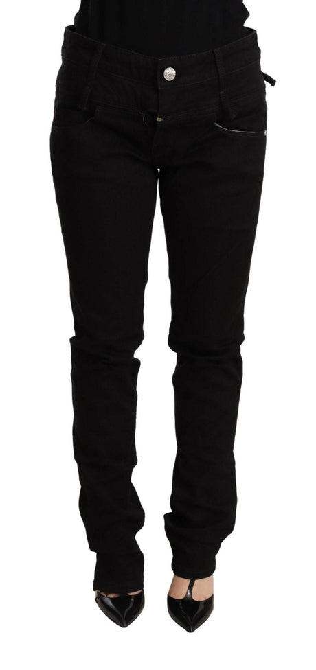 Acht Black Low Waist Skinny Denim Jeans Trouser - Hilstor