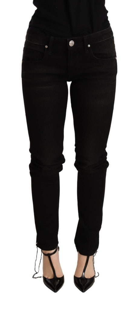 Acht Black Low Waist Skinny Denim Trouser - Hilstor