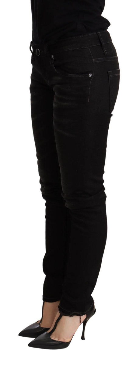 Acht Black Low Waist Skinny Denim Trouser - Hilstor
