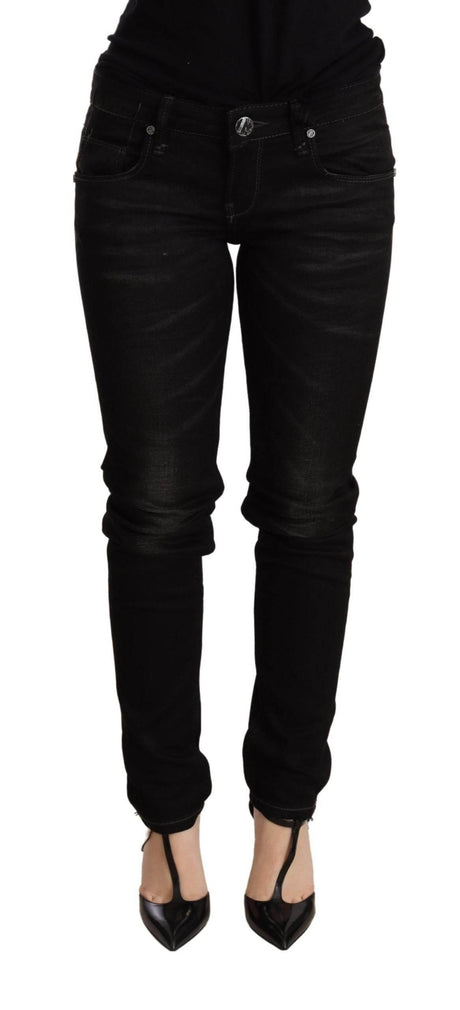 Acht Black Low Waist Skinny Denim Trouser - Hilstor