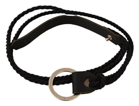 MILA SCHÖN Black Leather Slim Women Waistband Metal Buckle Belt - Hilstor