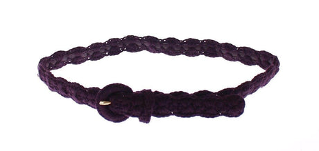 Dolce & Gabbana Purple Cotton Gold Logo Waist Belt - Hilstor