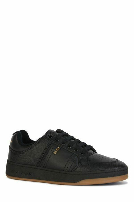 Saint Laurent Elegant Black Low-Top Leather Sneakers - Hilstor