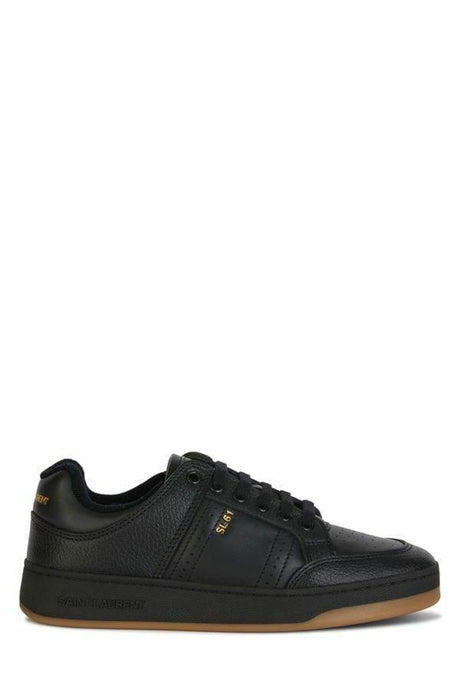 Saint Laurent Elegant Black Low-Top Leather Sneakers - Hilstor