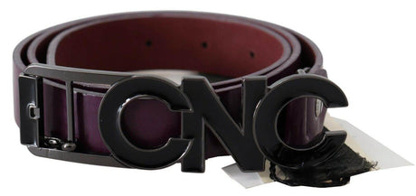 Costume National Brown Leather Large Logo Letter Buckle Belt - Hilstor